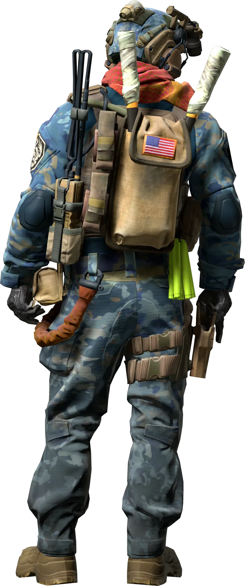 Agent back view