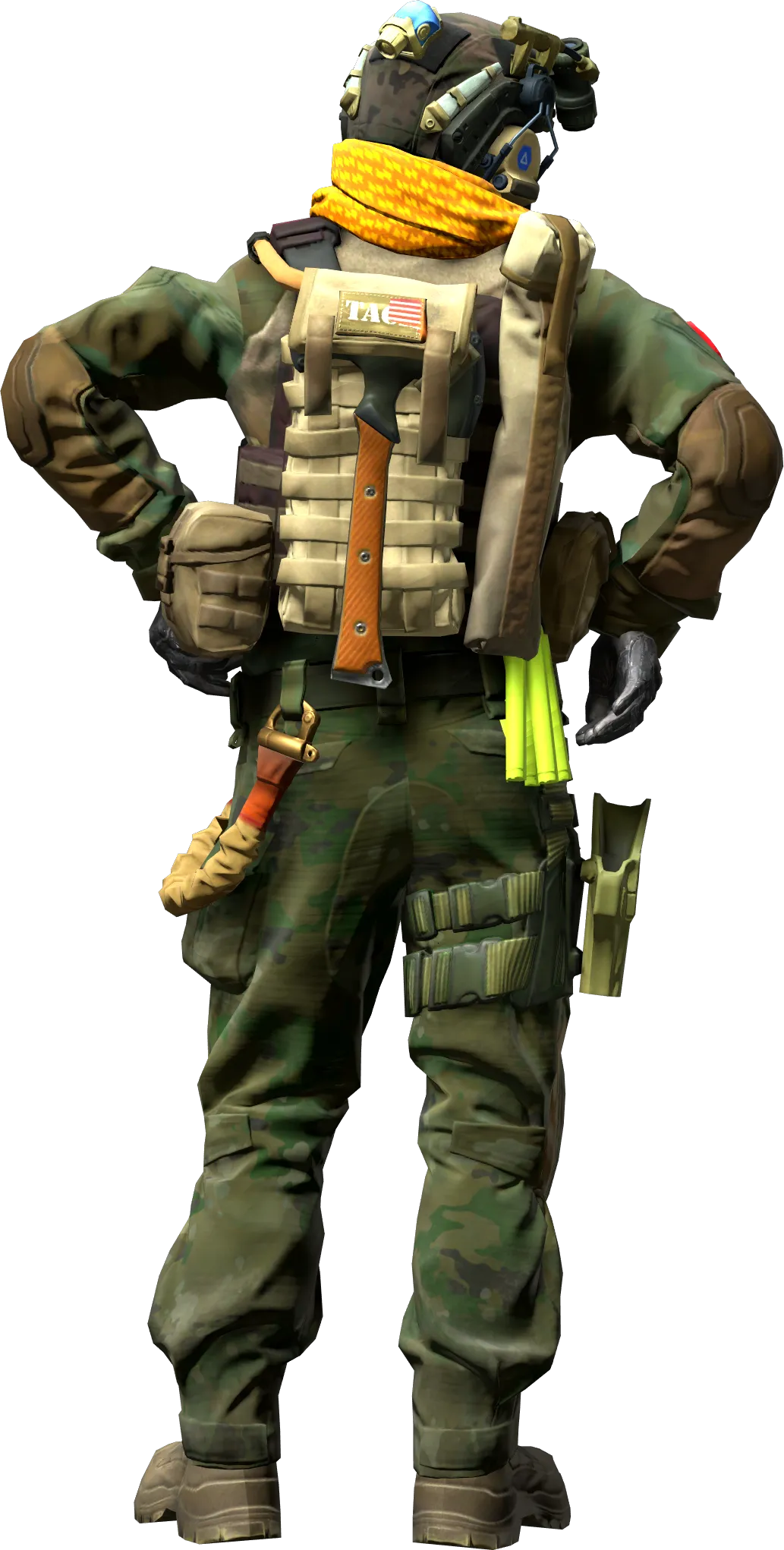 Agent back view
