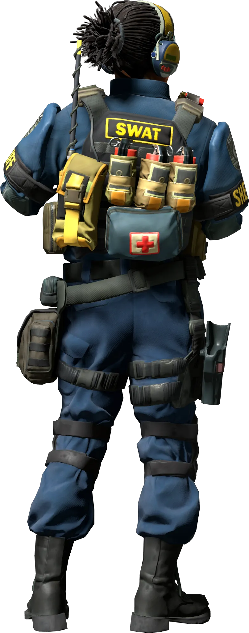 Agent back view