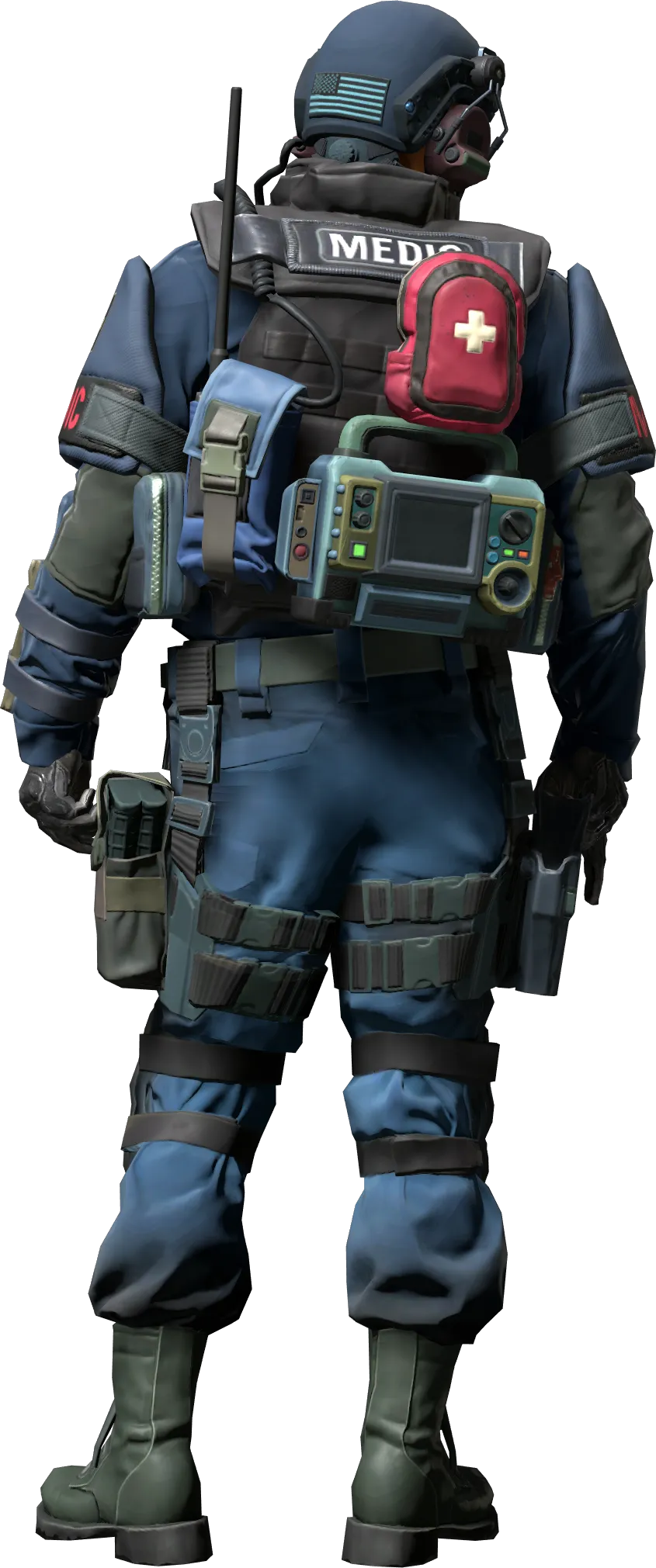 Agent back view