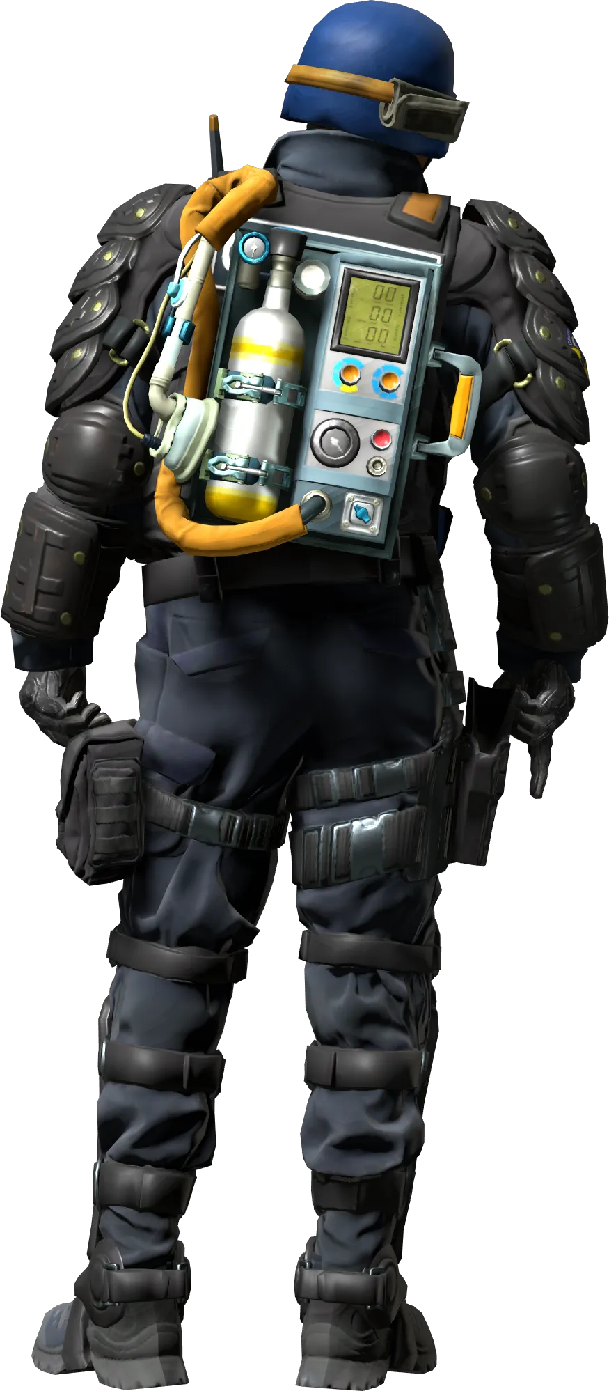 Agent back view