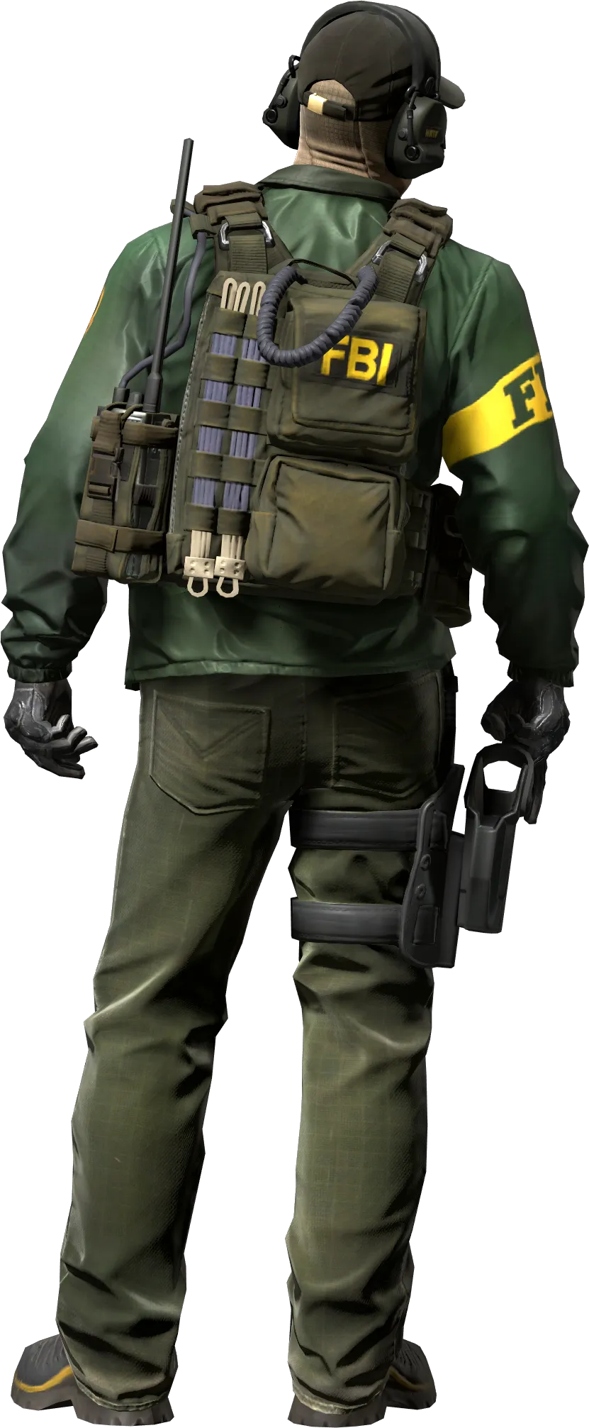 Agent back view