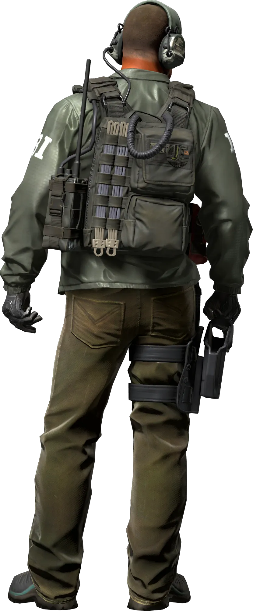 Agent back view