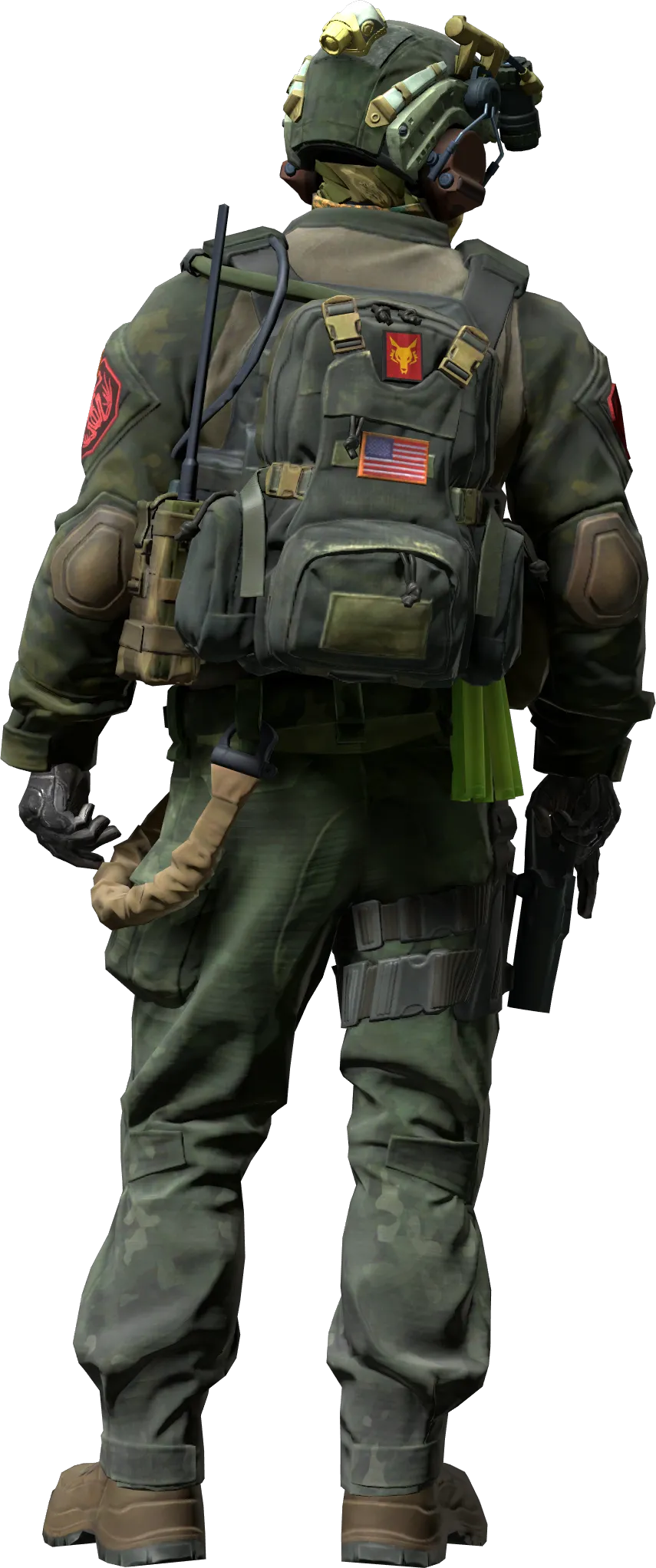 Agent back view
