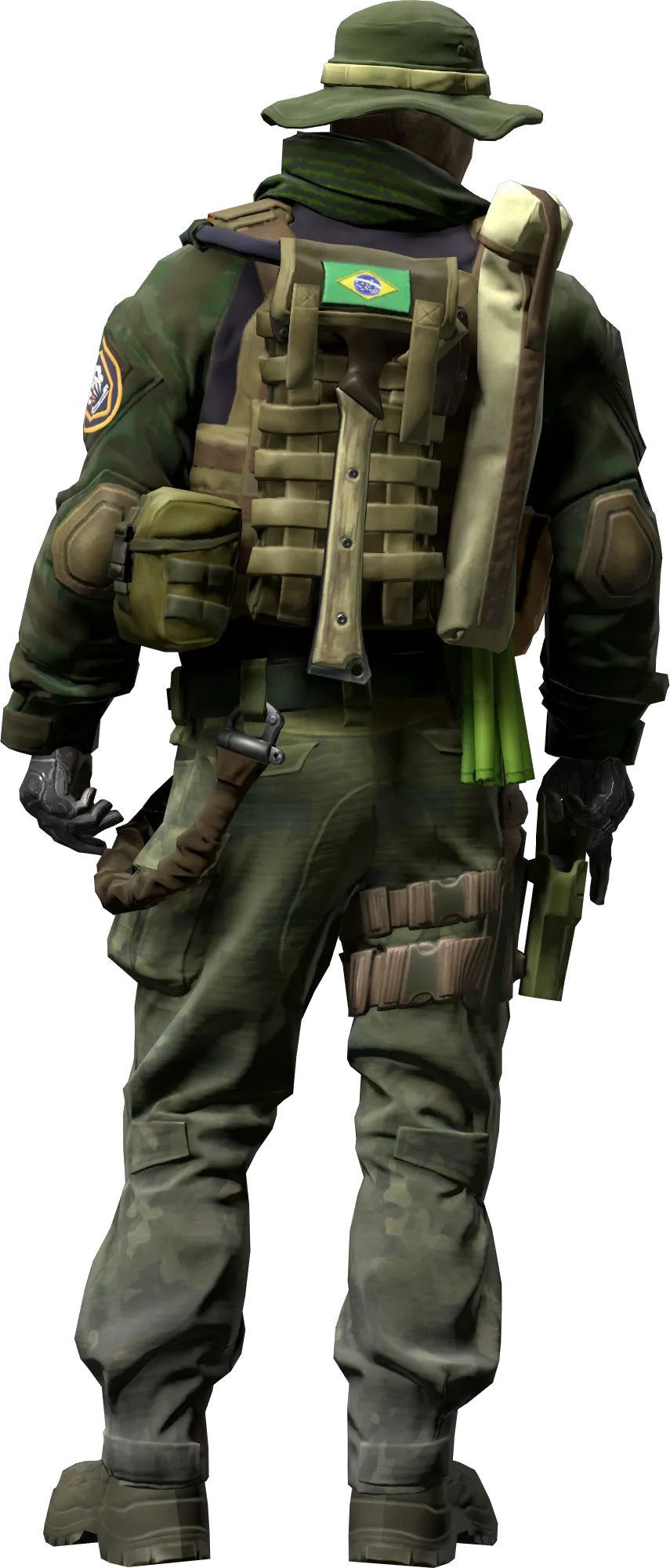 Agent back view